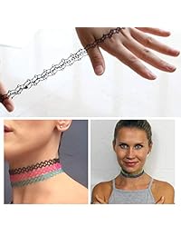 BodyJ4You Choker Necklace Set Henna Tattoo Stretch Elastic Jewelry Women Girl 12-30PC Gift Pack