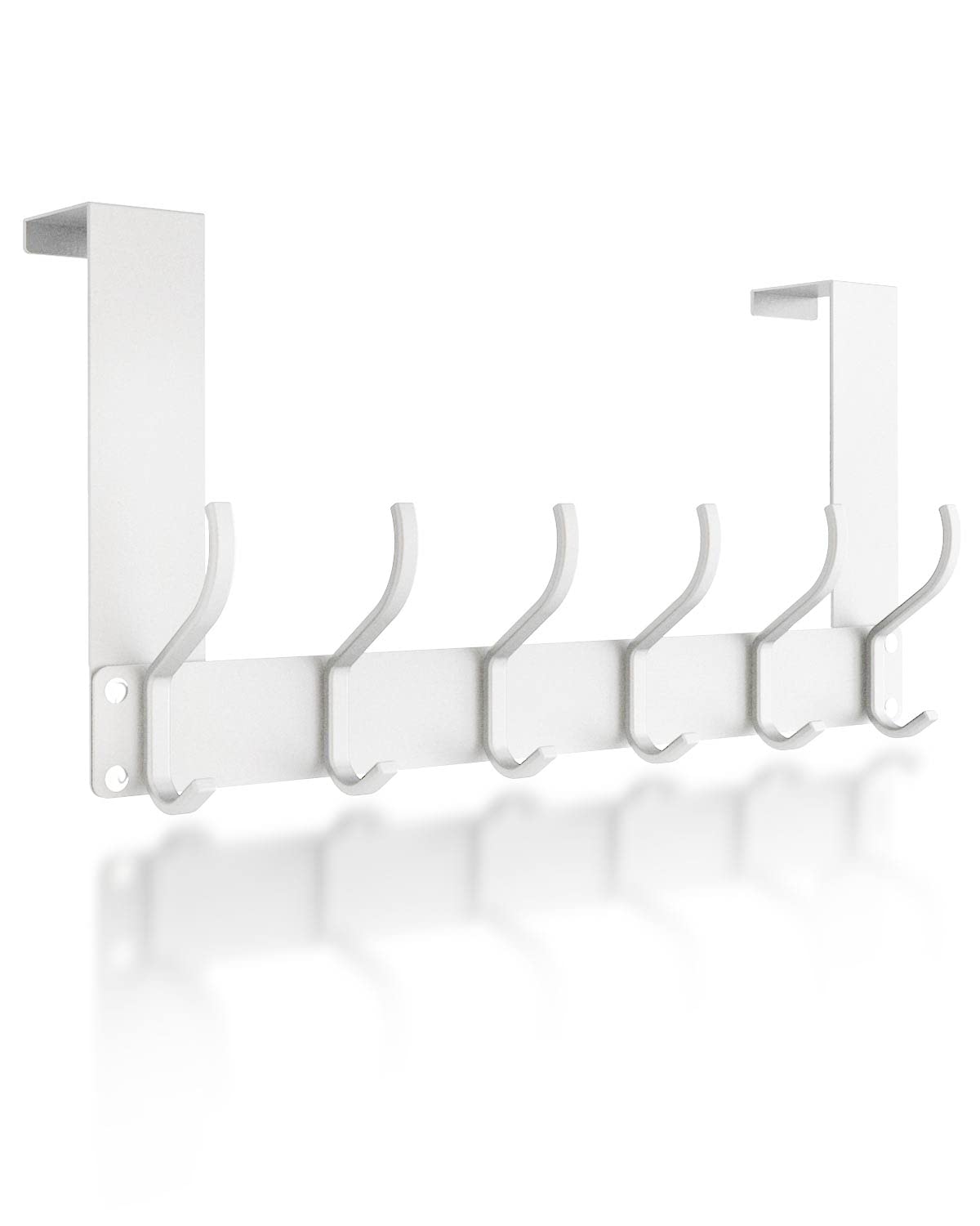 Victoper Over Door Hook Hanger 12 Hooks, Assembly-Free Matte Texture Over Door Hanger for Clothes Coat Towel Bag Robe Bathroom Door Hooks