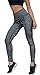 Womens Fashion Running Leggings Yoga Gym Pant With Woven Hollow Crossover Design (L, Gray)
