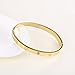 GuqiGuli 14k Yellow Gold Plated Fashion Idiom Hinged Bangle Bracelets for Women and Girls, 7