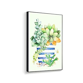 Framed Home Artwork Succulent Plant for Living Room Bedroom