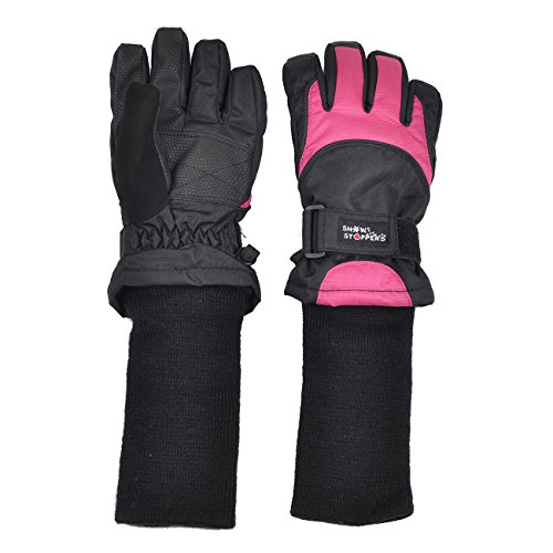 SnowStoppers Waterproof Ski & Snowboard Winter Kids Gloves (XX-Small Ages 3-5, Fuschia)