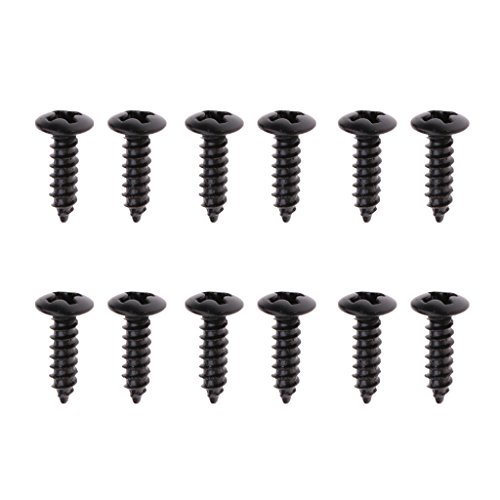 Lowpricenice 12pcs Pickguard Screws for Guitar Fender Strat Tele - Black