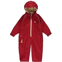 Hippychick Fleece Lined Waterproof One Piece Coverall Rain Suit - Fiesta Red 6-7yrs