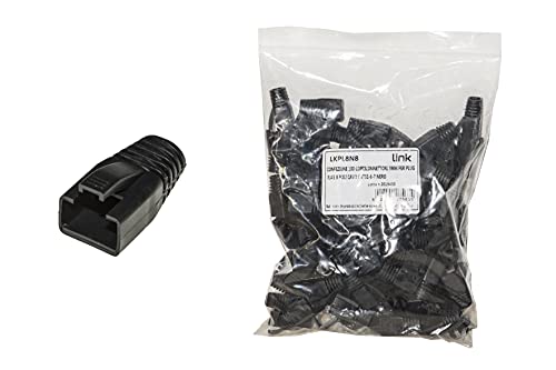 LINK lkpl8 N lkpl8 N Unidades 100 copriconnettori 6 mm para Plug RJ45 8 Pines Cable Cat 5e- 6 Neri, ()