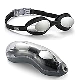 Swim Goggles, AEGEND Mirrored Silicone Swimming Goggles Anti-fog UV Protection No Leaking Triathlon Swim Goggles with Free Protection Case for Adult Men Women Youth Kids Child Girls Boys