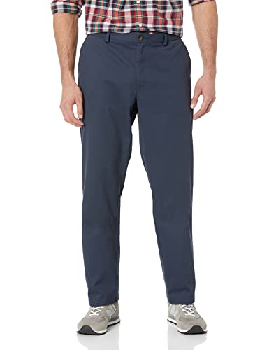 Amazon Essentials Herren Knitterarme Flatfront-Chinohose, Gerade Geschnitten, Marineblau, 29W / 34L