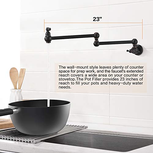 Hlblfy Pot Filler Commercial Double Handle Folding Stretchable