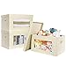 Lifewit Large Capacity Christmas Ornament Storage Box with Clear Vision Window, Durable Storage Bins Organizer with Lids for Kid's Toys, Clothes, Nursery, 21.6 x 15.8 x 11.8 Inch, Beige
