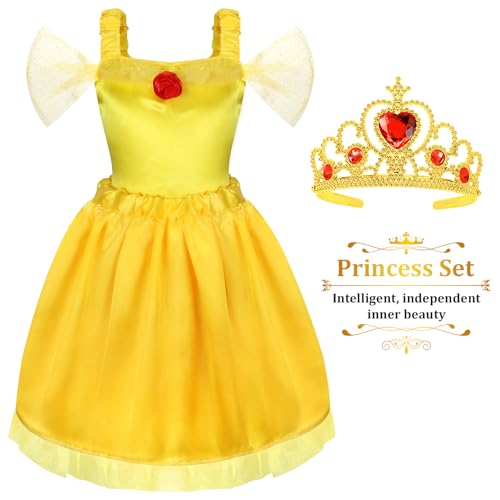 LIMIROLER Princess Dress Up Clothes for Little Girl Role Play Costume Gift Set Princess Dress Up Toys for Toddler Girls