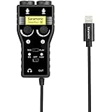 Saramonic SmartRig+ Di 2-Channel XLR &amp; 3.5mm Microphone Mixer + 6.3mm Guitar Audio Interface with Phantom Power &amp; MFi Certified Lightning Connector for iPhone, iPad, iPod, iOS Smartphones and Tablets