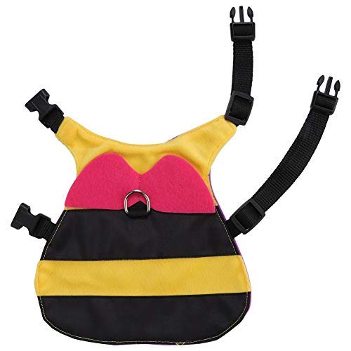 HEEPDD Rabbits Harness and Leash Set, Cute Bee Style Bunny Vest, Small Animal Adjustable Soft Harness for Walking, Lint Cloth Material