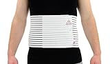 ITA-MED Men’s Breathable Abdominal/Back Support Binder AB-208: White Large