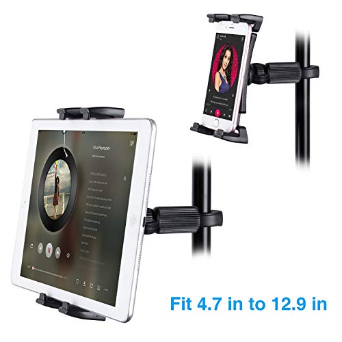 JUBOR Tablet Mounts for Microphone Stands, Microphone Tablet Holder, Mic Music Stand for iPad