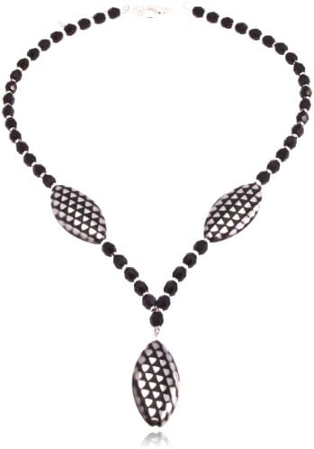 Claire Garnett Harlequin Style Glass Beads with Extension Chain