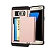 Galaxy S7 Edge Case, CaseTop [Easy 2 Card Access] Sliding Back Door Card Holder Wallet Case - Hybrid TPU PC Cover - for Samsung Galaxy S7 Edge, Rose Gold