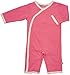Babysoy Newborn Baby Girl Kimono Side Snap Long Sleeve Onepiece Romper Coverall Pink Lemonade 0-3 Months