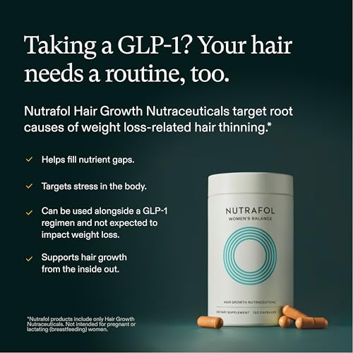 Nutrafol Women's Balance Hair Growth Supplements, Ages 45 and Up, Clinically Tested for Visibly Thicker Hair and Scalp Coverage, Dermatologist Recommended - 1 Month Supply