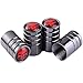 TK-KLZ 5Pcs Red Skull Logo Car Bike Scooter Tires Valve Stem Caps for Jeep Dodge Mercedes BMW Mustang Volvo Chevrolet Nissan Audi VW Ford Honda Toyota Jaguar Decorative Accessories