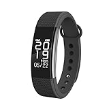Fitness Tracker Heart Rate Monitor Touch Screen Activity Pedometer with Waterproof Smart Wristband and Sleep Monitor Smart Bracelet for Andorid and IOS, BHTSMART F1 (black)