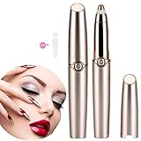 Eyebrow Hair Remover, HAOEN Painless Electric Eyebrow Trimmer Epilator for Women, Portable Eyebrow Hair Removal Razor (gold)
