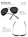 LUENX Aviator Sunglasses Men Women Non-Mirror Polarized UV400 Metal Frame 60MM (9-Black, 60)