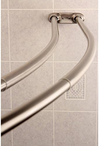 Kingston Brass Curved Adjustable Double Shower Brushed Nickel Curtain Rod