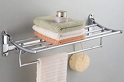 Itabtech High Grade Stainless Steel Folding Towel Rack for Bathroom/Towel Stand/Hanger/Bathroom Accessories (18 Inch)