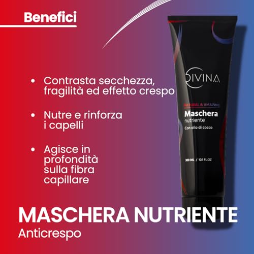 DIVINA BLK Natural & Amazing Natural & Amazing Coconut Oil Nourishing Mask for Wavy Curly Super Curly Hair (300ml)
