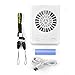 Powshop Portable Necklace Multi-functional Rechargeable Mini Fan 3 Speeds Personal Cooling Fan with 18650 Li-ion Battery & USB Charging & String for Outdoors/Travel/Office (White)