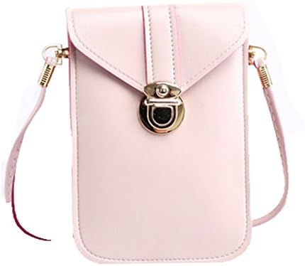 edfamily Women Leather Mini Handbags Crossbody Single Shoulder Bag Cellphone Pouch Purse(Beige Vertical)