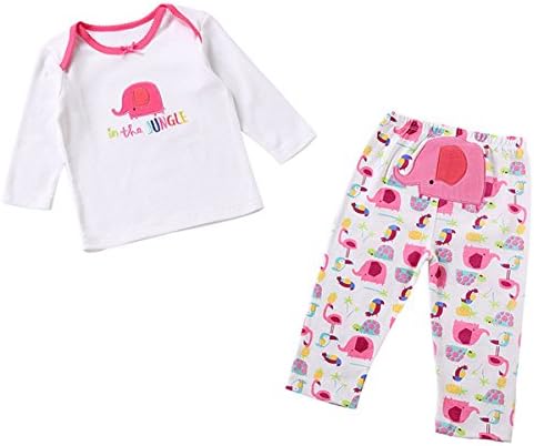 verygoo Baby Boy Girl Pajamas 100% Cotton Sleepwears Clothes Set (Elephants, 9-12M)