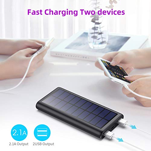 Solar Charger 26800mAh Portable Solar Power Bank with 4 LEDs and 2 USB