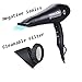 Jinri JR-104A 1875W Professional Far Infrared and Negative Ionic Hair Blow Dryer AC Motor With Concentrator & Diffuser Black Color