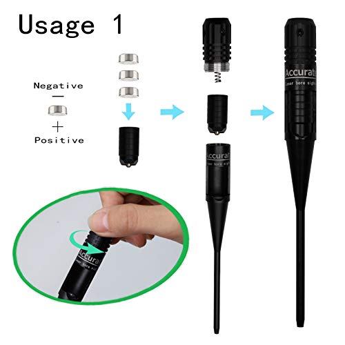 IIET Bore Sigh Kit, Multiple Caliber Red Laser Bore Sight from .22 to