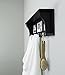 Kiera Grace Riley Floating Modern Wall Mounted Coat Shelf with 3 Metal Hooks for Home, Office, 1Pack, Black