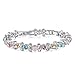 SILYHEART Tennis Bracelet Made with Swarovski Crystal, Fashion Jewelry Gift for Girls