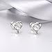 925 Sterling Silver Love Heart Stud Earrings For Women Girls