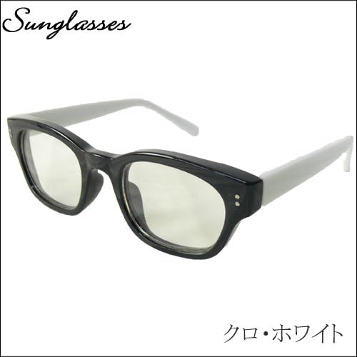 Amazon ビッグフレーム サングラス カラフルフレーム 伊達 クロ ホワイト サングラス 通販
