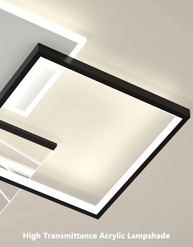 LED Ceiling Lighting Modern Rectangular Ceiling Lamps for Living Room Dimmable with Remote Control Against Recessed Ceiling Light for Living Room Bedroom Parlour (Acrylic)