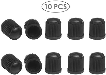10 PCS Tire Valve Stem Cap-TPMS Safe Anti-Rust f/ Schrader Valve 8V1-Cruiser Bike Motorcycle Car Electric Car SUV ATV/UTV RV Minivan Truck Golf Cart BMX Moped Trailer Mower Stroller (Black)