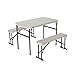 Lifetime 80373 Portable Folding Camping RV Picnic Table and Bench Set, Almondthumb 1