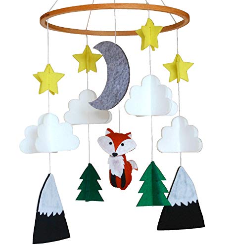 Sorrel + Fern Baby Crib Mobile Woodland Fox -Baby Shower Gift Nursery Decoration I