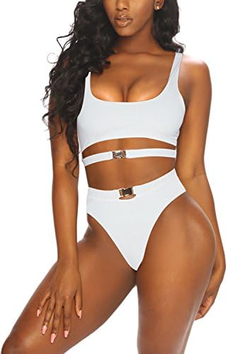 Women's Sexy Wire Free Strappy Push Up Lined Two Piece Bikini Swimsuit