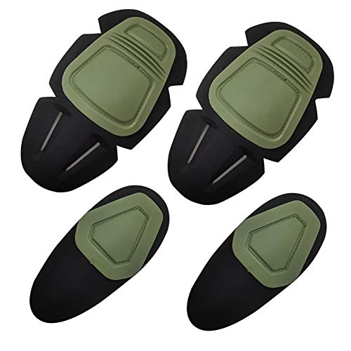 hwangli Military Protective Gear,CS Shooting Hunting Accessory Protective Gear,Knee & Elbow Support Pads Green