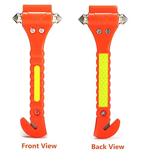 Car Safety Hammer Set of 2 Window Breaker Seatbelt Cutter ELUTO 3 in 1