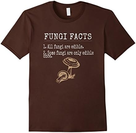 Men's Funny Edible Mushroom Once T-shirt Fungi Facts Joke Tee Large Brown