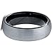 Envyj 6mm Tungsten Carbide Enamel Domed Round Brushed Two Tone Men's Women Wedding Band Ring in Comfort Fit Finish Fit Size 5-16 w/ Velvet Ring Box (10)