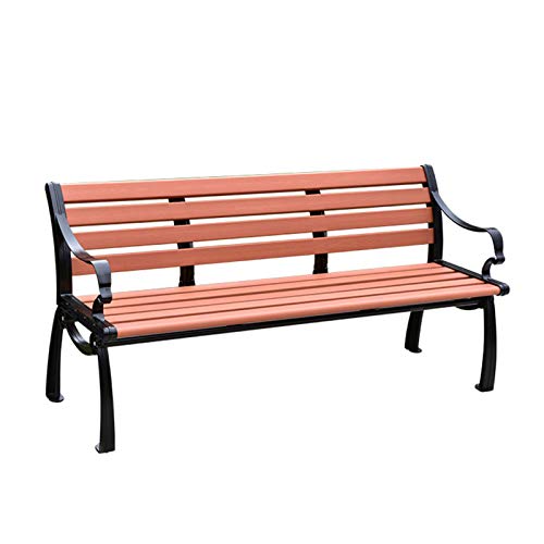 Parkbank Im Freien, Korrosionsbeständige Kunststoff-Holzbalkon-Gartenbank Mit Doppelter Rückenlehne…