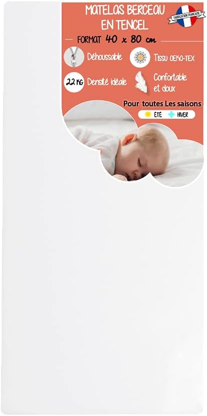 Modulit Matelas Bebe 40x80 En Tencel Dehoussable Et Lavable Fabrication Francaise Amazon Fr Bebes Puericulture